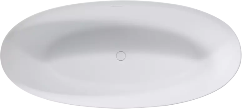 Ванна из искусственного камня Vincea VBT-4S01MW 170x75 см, отдельностоящая, матовая белая, овальная, со сливом-переливом, с донным клапаном