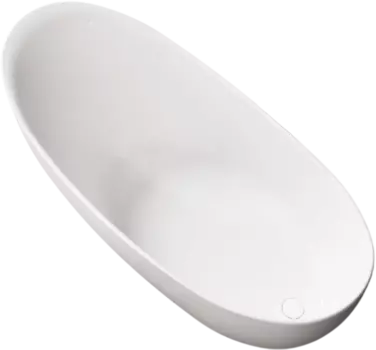 Ванна из искусственного камня Vincea VBT-6S03MW 170x80 см, отдельностоящая, матовая белая, овальная, со сливом-переливом, с донным клапаном