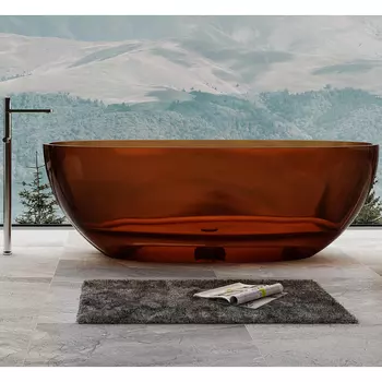 Ванна из полиэфирной смолы Abber Kristall 165х78 AT9701Opal коричневая, без гидромассажа