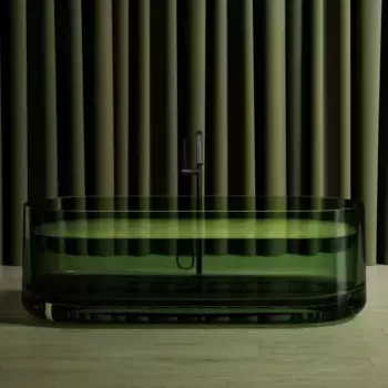 Акриловая ванна Abber Kristall AT9708 Emerald 170x75 см, отдельностоящая, овальная, с донным клапаном