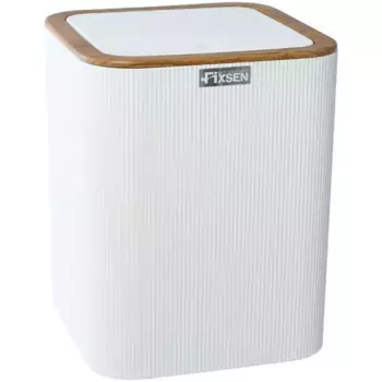 Ведро для мусора нажимное Fixsen White Wood 5L белый, светлое дерево