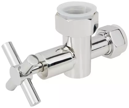 Вентиль с клапаном запорный (крестовой) G 1" НГ х G 3/4" НГ (Без покрытия) 01102-1034