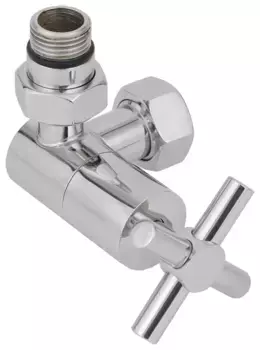 Вентиль Вентиль 3D левый (крест) G 1/2" НР х G 3/4" НГ (Сатин)