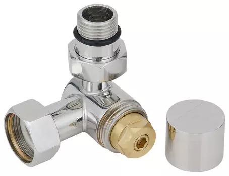 Вентиль Вентиль 3D правый (под шестигранник) G 1/2" НР х G 3/4" НГ (Сатин)