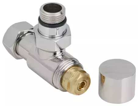 Вентиль Вентиль угловой (под шестигранник) G 1/2" НР х G 3/4" НГ (Тёмный титан муар)