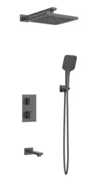 Душевой комплект AltroBagno Lamberto 040411 GrMt С ВНУТРЕННЕЙ ЧАСТЬЮ, оружейная сталь
