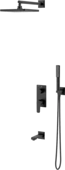 Душевой комплект Teska Ciera Pro AS3380 С ВНУТРЕННЕЙ ЧАСТЬЮ, черный матовый