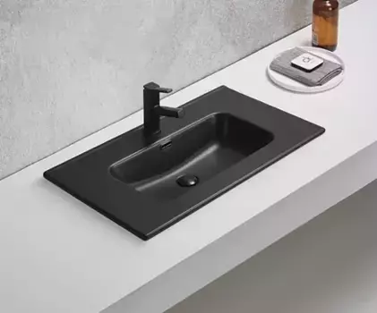 Встраиваемая раковина Gid 81 Bm9080s черная матовая