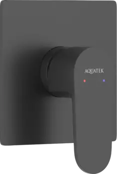 Встраиваемый смеситель для душа и ванны AQUATEK Оберон AQ1266MB С ВНУТРЕННЕЙ ЧАСТЬЮ, матовый черный