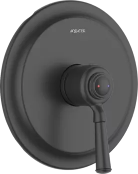 Встраиваемый смеситель для душа и ванны AQUATEK Классик AQ1566MB С ВНУТРЕННЕЙ ЧАСТЬЮ, матовый черный