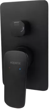Встраиваемый смеситель для душа и ванны AQUATEK Вега AQ1046MB С ВНУТРЕННЕЙ ЧАСТЬЮ, матовый черный