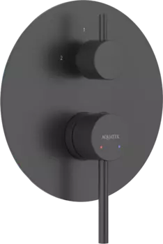 Встраиваемый смеситель для душа и ванны AQUATEK Европа AQ1346MB С ВНУТРЕННЕЙ ЧАСТЬЮ, матовый черный