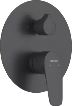 Встраиваемый смеситель для душа и ванны AQUATEK Бетта AQ1146MB С ВНУТРЕННЕЙ ЧАСТЬЮ, матовый черный