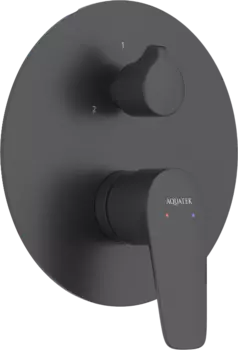 Встраиваемый смеситель для душа и ванны AQUATEK Бетта AQ1147MB С ВНУТРЕННЕЙ ЧАСТЬЮ, матовый черный