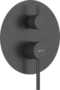 Встраиваемый смеситель для душа и ванны AQUATEK Европа AQ1347MB С ВНУТРЕННЕЙ ЧАСТЬЮ, 3 режима, матовый черный