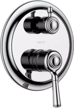 Встраиваемый смеситель для душа и ванны AQUATEK Классик AQ1547CR С ВНУТРЕННЕЙ ЧАСТЬЮ, 3 режима, хром