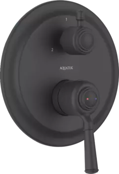 Встраиваемый смеситель для душа и ванны AQUATEK Классик AQ1547MB С ВНУТРЕННЕЙ ЧАСТЬЮ, 3 режима, матовый черный