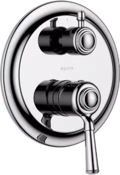 Встраиваемый смеситель для душа и ванны AQUATEK Классик AQ1546CR С ВНУТРЕННЕЙ ЧАСТЬЮ, хром