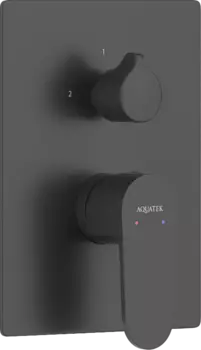 Встраиваемый смеситель для душа и ванны AQUATEK Оберон AQ1247MB С ВНУТРЕННЕЙ ЧАСТЬЮ, 3 режима, матовый черный