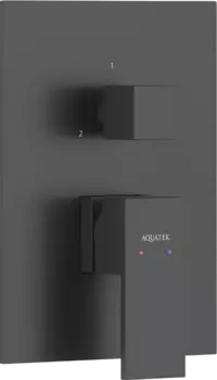 Встраиваемый смеситель для душа и ванны AQUATEK Либра AQ1647MB С ВНУТРЕННЕЙ ЧАСТЬЮ, 3 режима, матовый черный