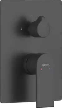 Встраиваемый смеситель для душа и ванны AQUATEK Лира AQ1446MB С ВНУТРЕННЕЙ ЧАСТЬЮ, матовый черный