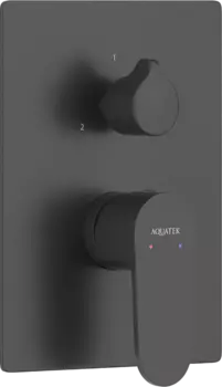 Встраиваемый смеситель для душа и ванны AQUATEK Оберон AQ1246MB С ВНУТРЕННЕЙ ЧАСТЬЮ, матовый черный