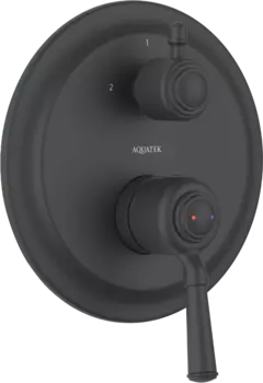 Встраиваемый смеситель для душа и ванны AQUATEK Классик AQ1546MB С ВНУТРЕННЕЙ ЧАСТЬЮ, матовый черный