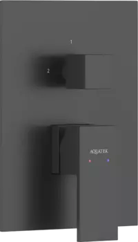 Встраиваемый смеситель для душа и ванны AQUATEK Либра AQ1646MB С ВНУТРЕННЕЙ ЧАСТЬЮ, матовый черный