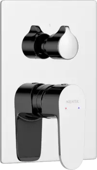 Встраиваемый смеситель для душа и ванны AQUATEK Оберон AQ1247CR С ВНУТРЕННЕЙ ЧАСТЬЮ, 3 режима, хром