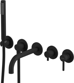 Встраиваемый смеситель для душа и ванны WHITECROSS Y Y1240BL С ВНУТРЕННЕЙ ЧАСТЬЮ, черный матовый