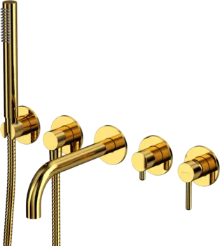 Встраиваемый смеситель для душа и ванны WHITECROSS Y Y1240GL С ВНУТРЕННЕЙ ЧАСТЬЮ, золото