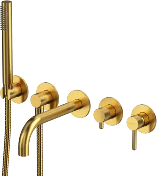 Встраиваемый смеситель для душа и ванны WHITECROSS Y Y1240GLB С ВНУТРЕННЕЙ ЧАСТЬЮ, брашированное золото