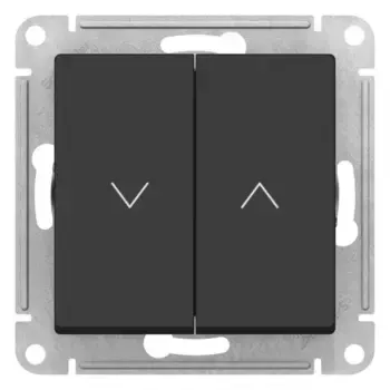 Выключатель 2-клавишный для жалюзи, 2х сх.4, 10А, Карбон Systeme Electric AtlasDesign ATN001019