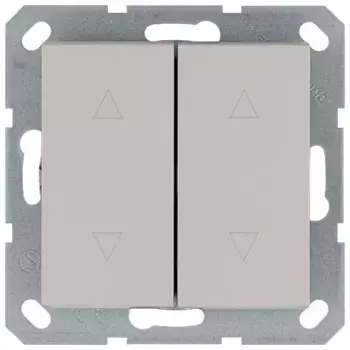 Выключатель двухклавишный для штор 10A 250V с накладкой, цвет Тауп Jasmart G3028T