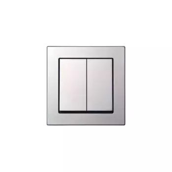 Выключатель двухклавишный Liregus Epsilon серебро 28-173