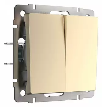 Выключатель двухклавишный проходной Werkel шампань W1122011 4690389157141