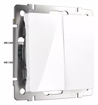 Выключатель двухклавишный с самовозвратом Werkel белый W1122401 4690389192319