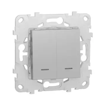 Выключатель двухклавишный Schneider Electric Unica New NU521130N