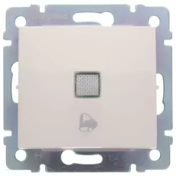 Выключатель кнопочный одноклавишный Legrand Valena 10A 12V с подсветкой Звонок слоновая кость 774315