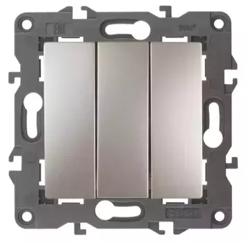 Выключатель трехклавишный ЭРА Elegance 10AX 250V 14-1107-04 Б0034253