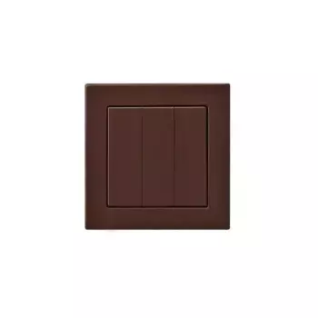 Выключатель трехклавишный Liregus Epsilon коричневый 28-134