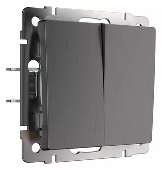 Выключатель Werkel двухклавишный проходной графит рифленый W1122004 4690389158483