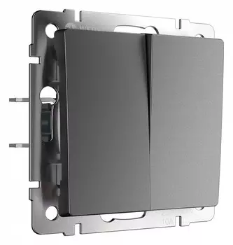 Выключатель Werkel двухклавишный проходной графит W1122064 4690389194375