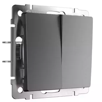 Выключатель Werkel двухклавишный проходной графит W1122064 4690389194375