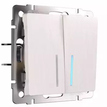 Выключатель Werkel двухклавишный проходной с подсветкой перламутровый W1122113 4690389160967