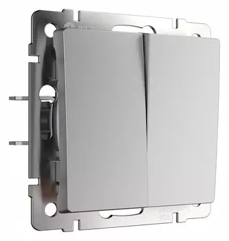 Выключатель Werkel двухклавишный проходной серебряный W1122006 4690389155963