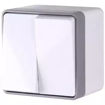 Выключатель Werkel двухклавишный влагозащищенный Gallant белый WL15-03-02 4690389102141