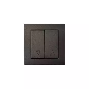 Выключатель жалюзи двухклавишный Liregus Epsilon антрацит 28-1101