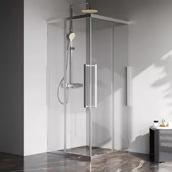 Душевой уголок AM.PM Func W84G-403-9090-MT 90х90 см, профиль хром матовый