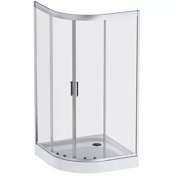 W90UG-401-100MT Душевая кабина Gem 1/4 Round 100x100 стекло прозрачное, профиль матовый хром, без по